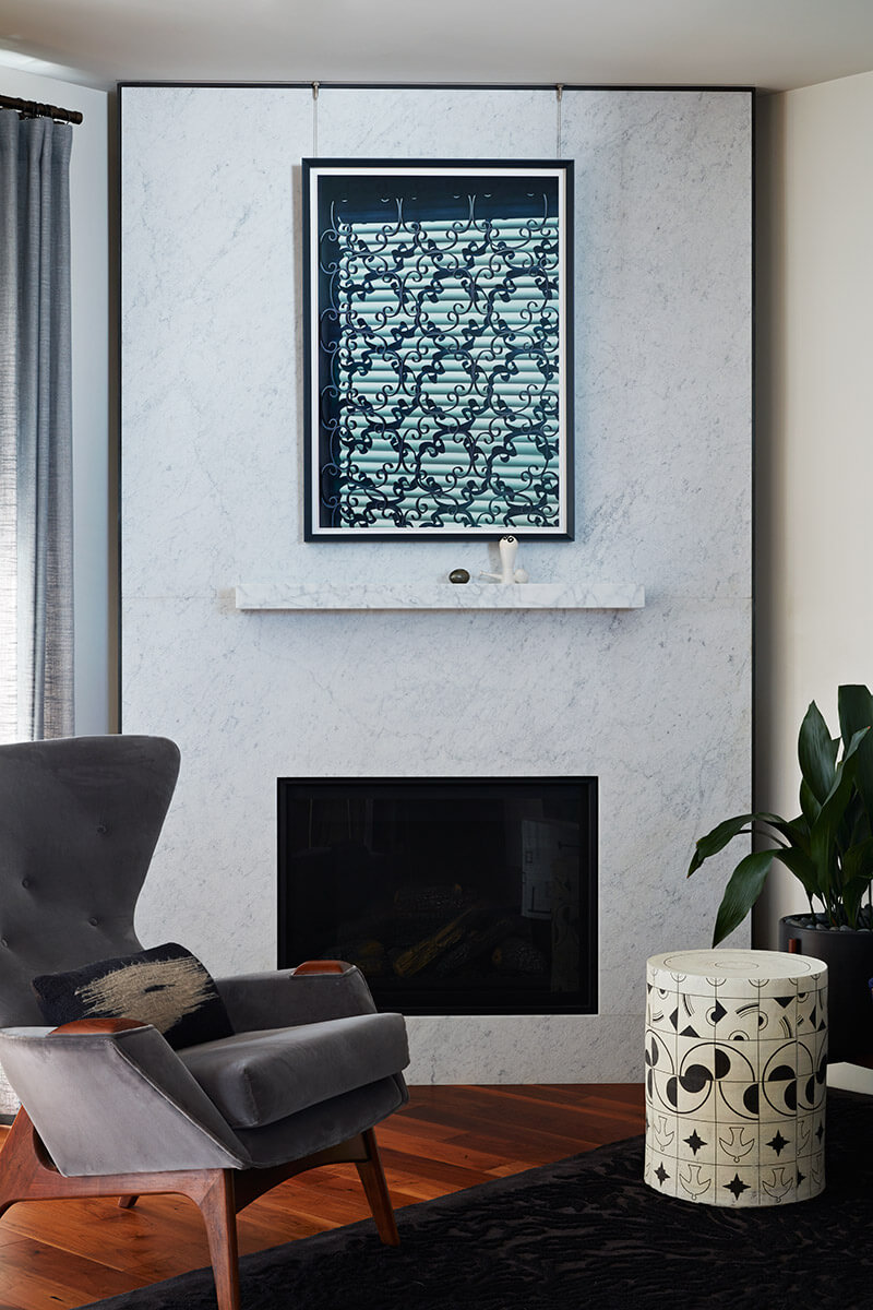 studio vara residential 21st street fireplace marble 