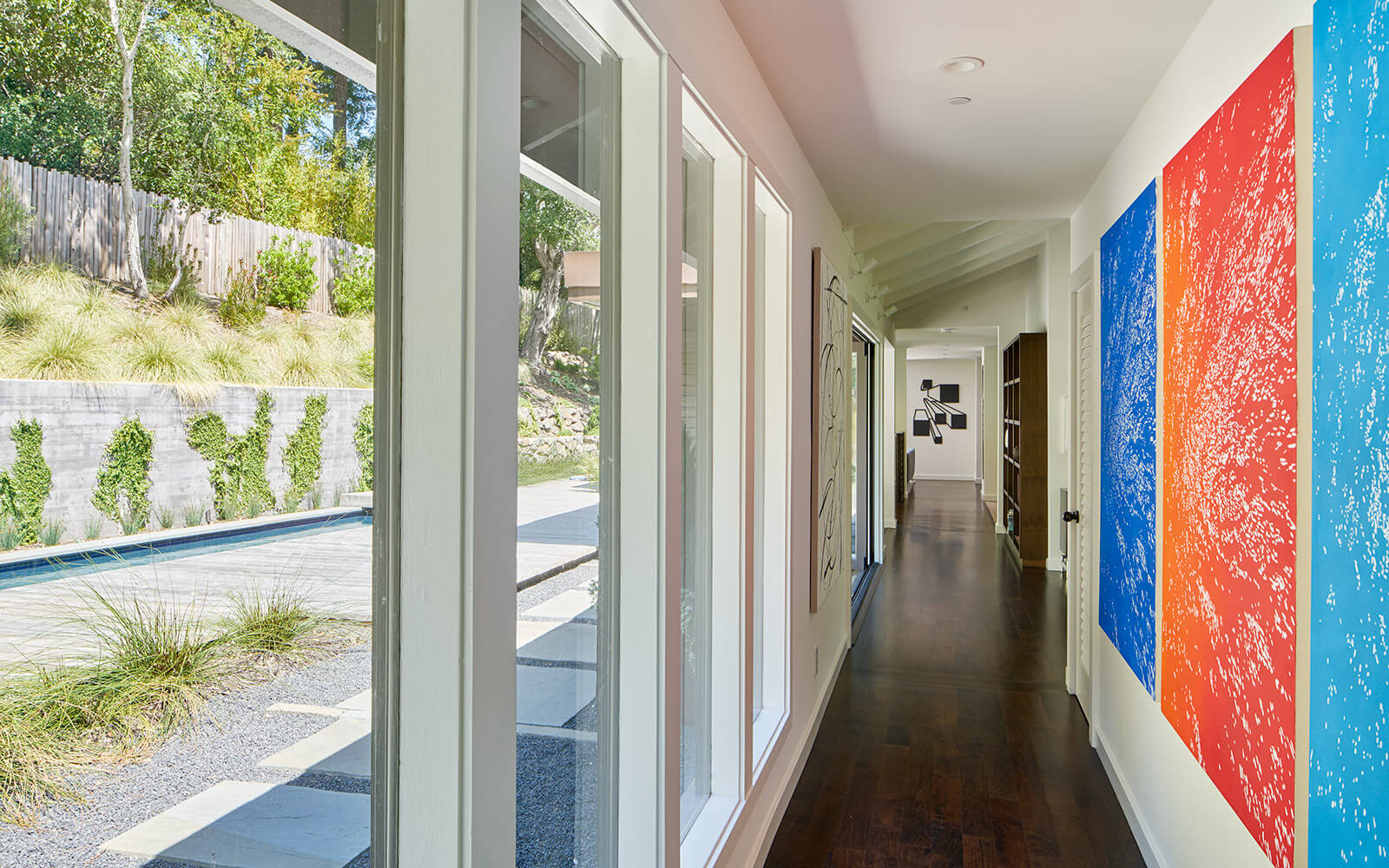 studio vara residential Kentfield hallway art 