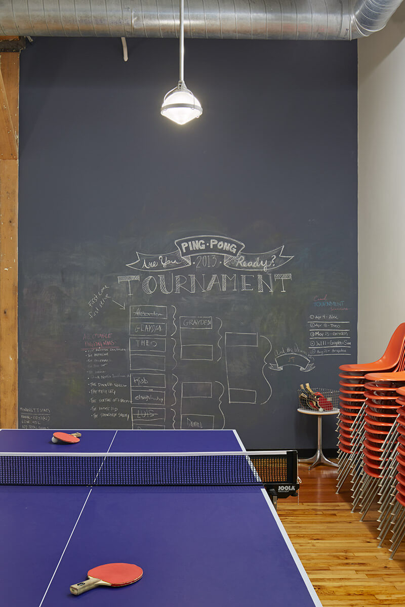 studio vara workplace odopod office chalk board ping-pong table 